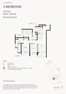 The Serra Residences 3 Bedroom Type C2