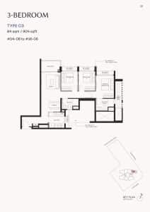 The Serra Residences 3 Bedroom Type C3