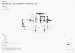The Serra Residences 4 Bedroom Premium with Private Lift Type D4