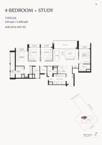 The Serra Residences 4 Bedroom + Study Type D3